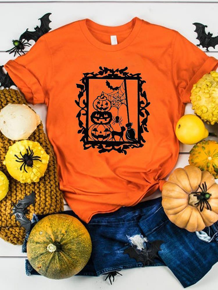 Halloween Thanksgiving Women's Graphics T-Shirt Clothes