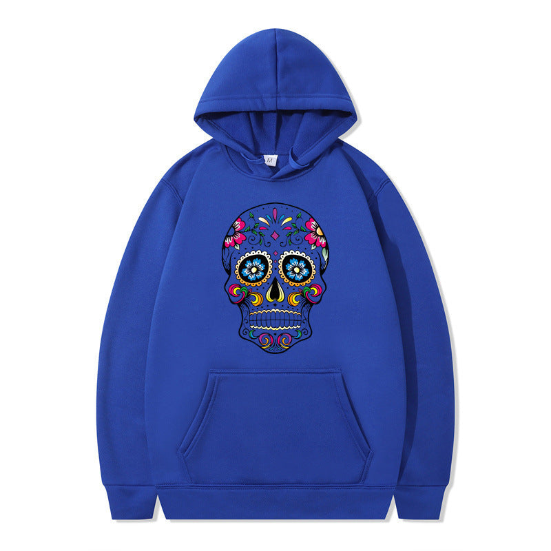 Couple Skull Head Printed Hoodie Sweater