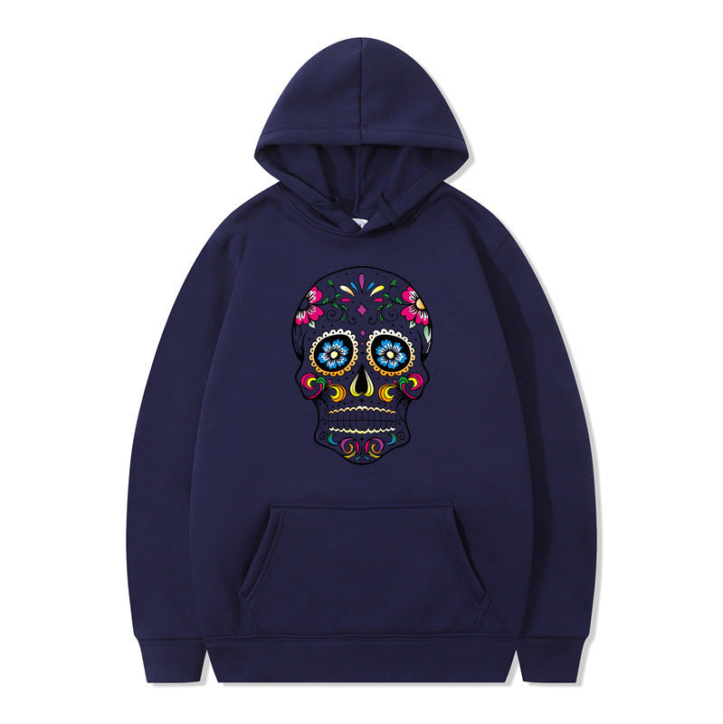 Couple Skull Head Printed Hoodie Sweater