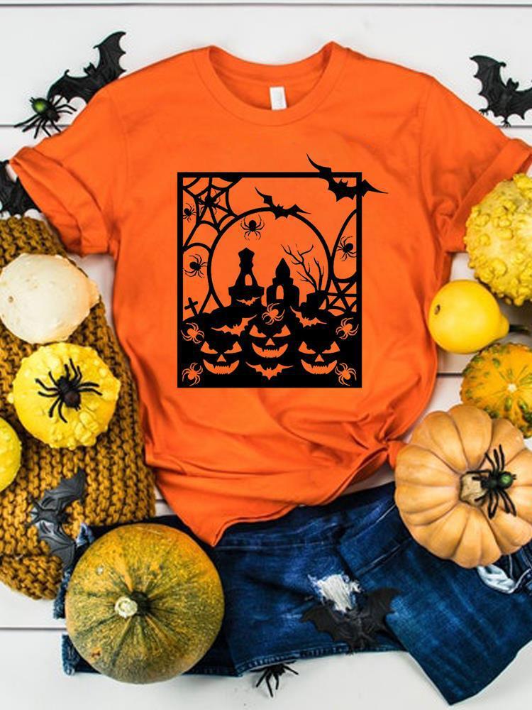 Halloween Thanksgiving Women's Graphics T-Shirt Clothes