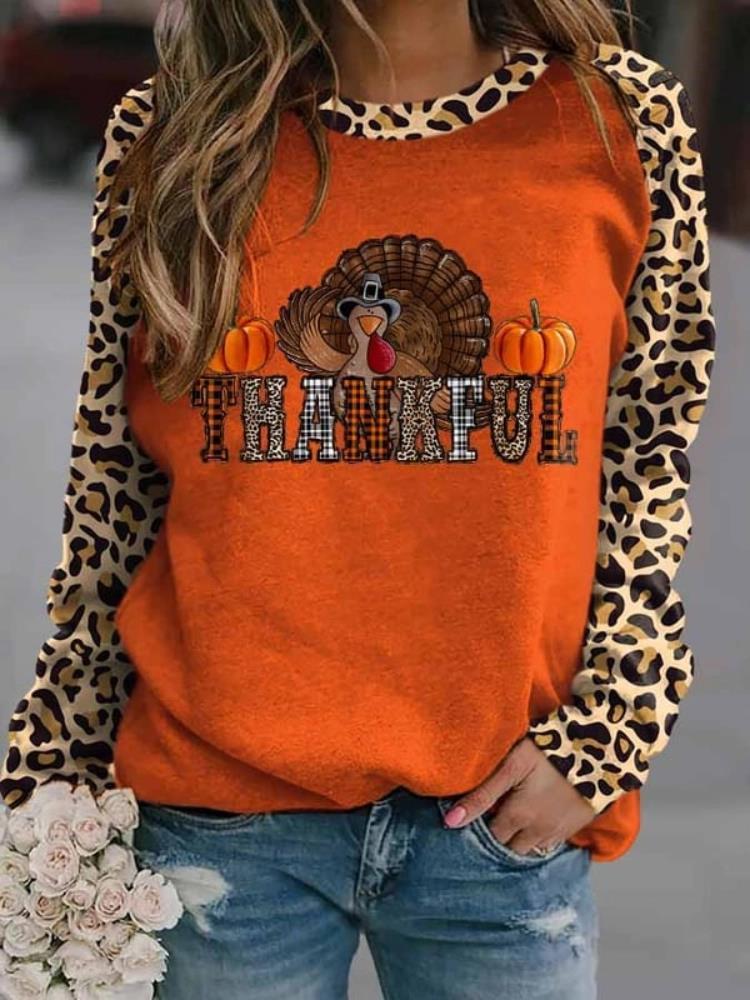 Style Trendy Line Fashion Round Neck Halloween Pumpkin Lamp T-shirt Girl Loose Top